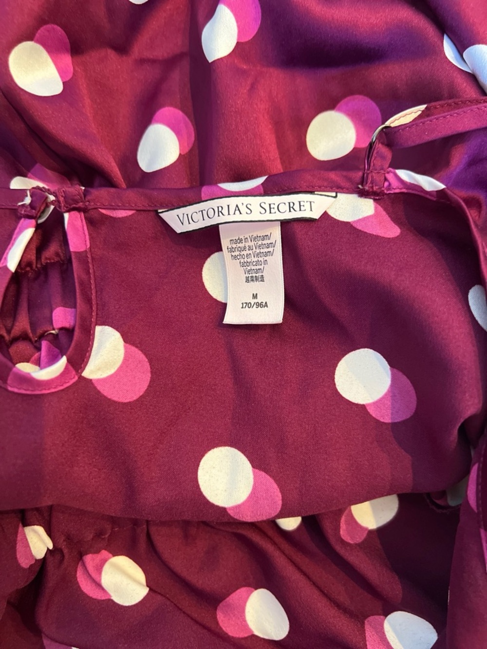 Victoria's Secret Magenta Polka Dot Spaghetti Strap Romper - Picture 3 of 3